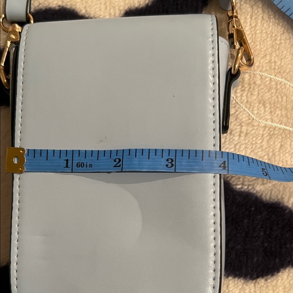NWOT Light Blue Crossbody Bag with bag charm - Picture 10 of 11